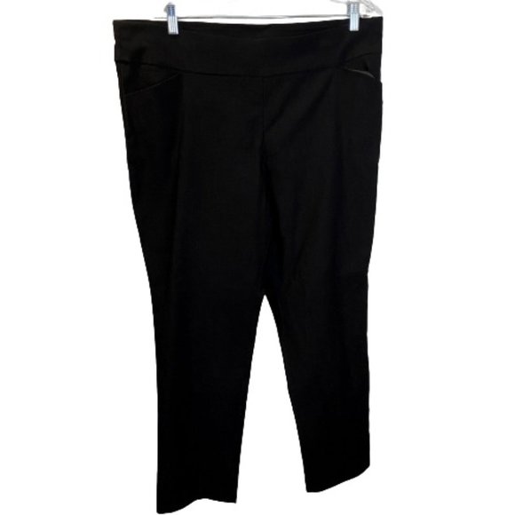 Kasper Pants - Kasper Women's Black Mid Rise Pull-on Dress Pants
